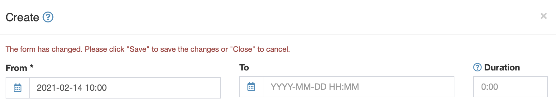 Warning message prevents that changed forms will be accidentally closed