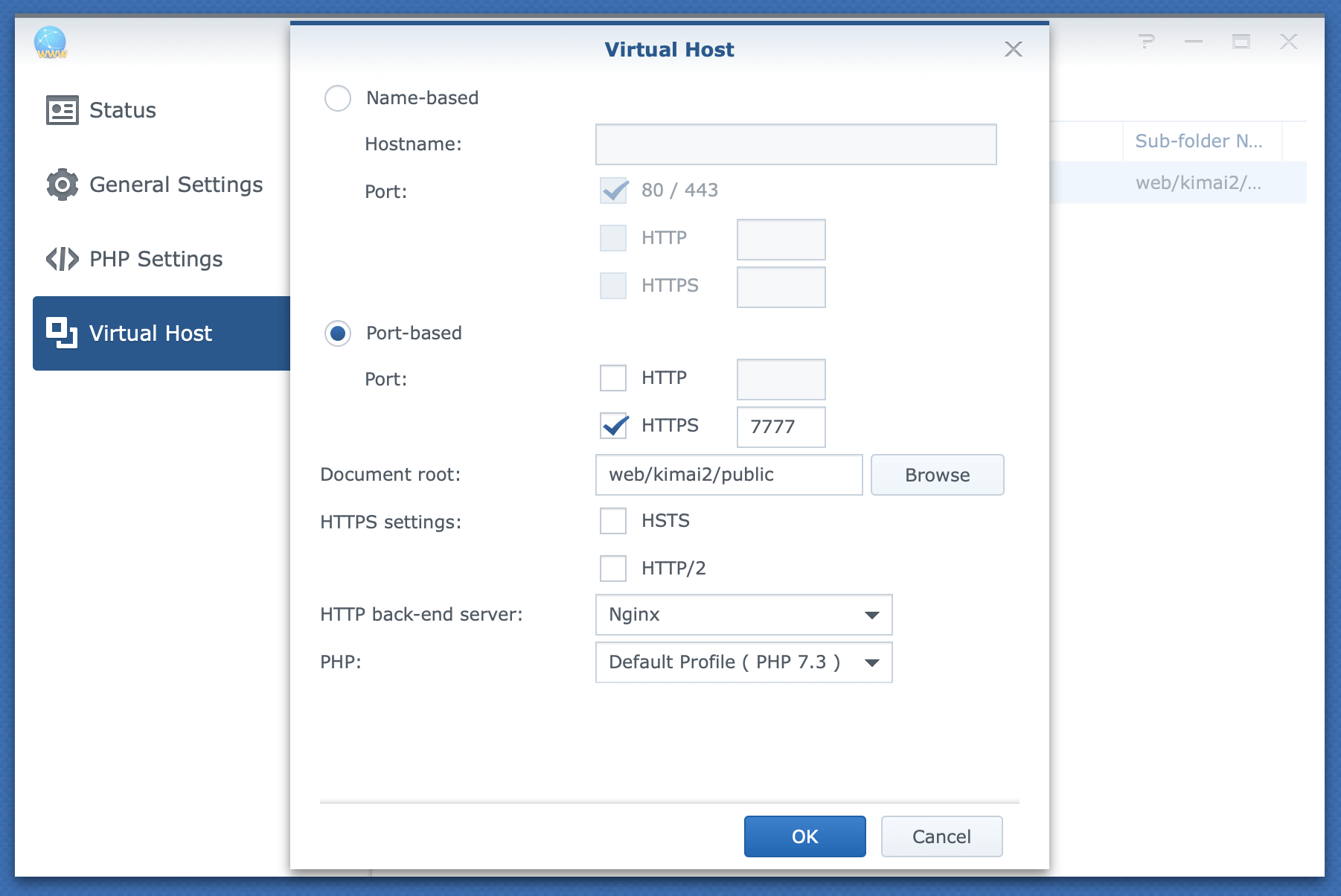 php settings