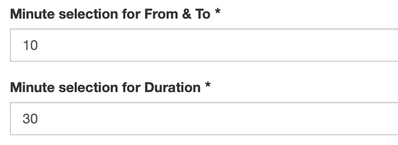 Configuration values to influence timesheet dropdowns